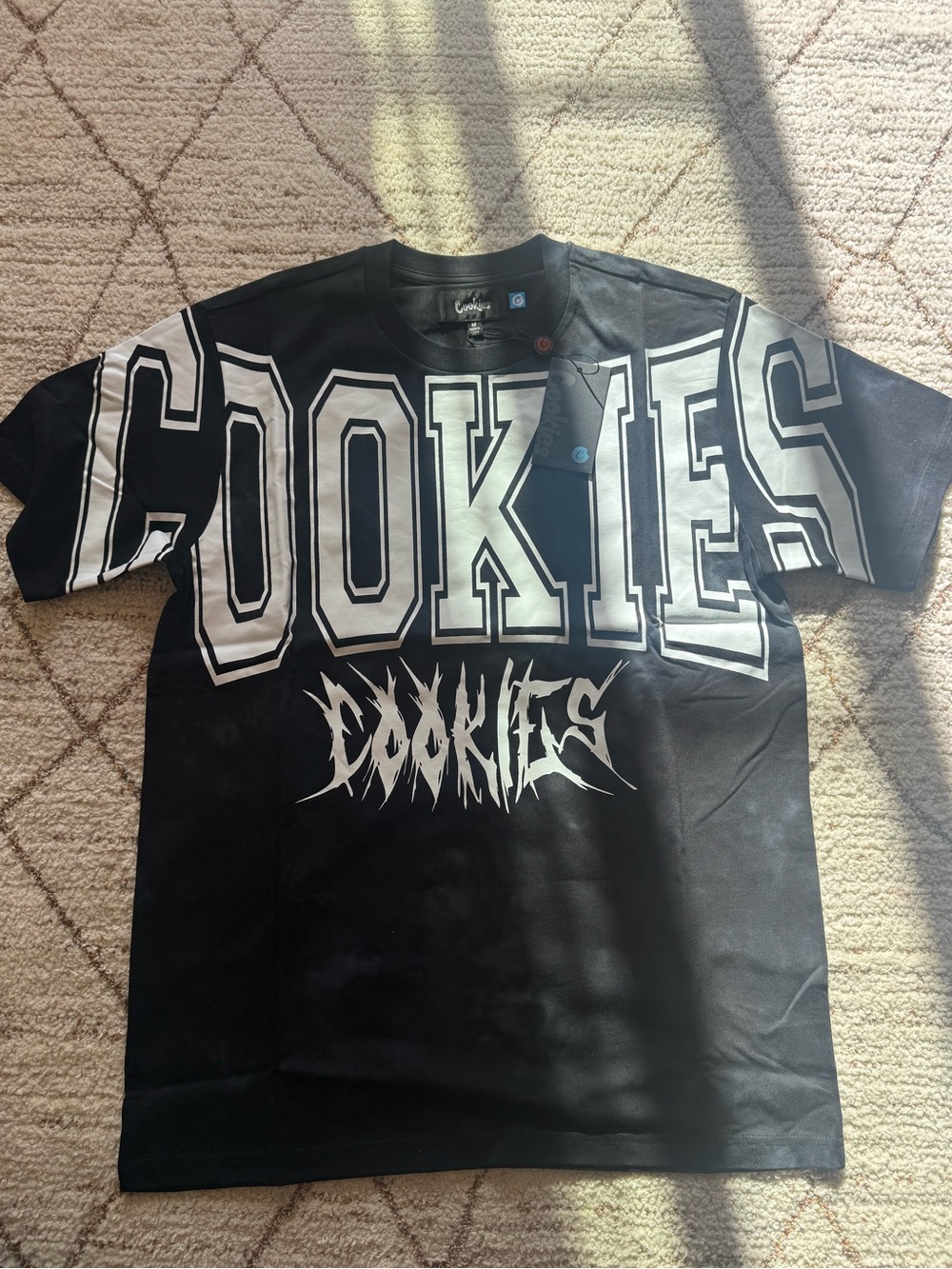 Cookies World Tour Blasted Tee Charcoal Medium Graphic Streetwear Shirt NWT